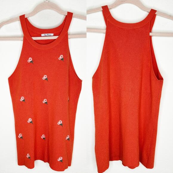 Vila Milano Daisy Floral Embroidered Ribbed Knit Halter Tank Top Bundle Medium - Picture 3 of 16